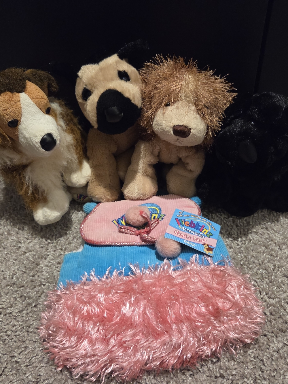 Webkinz Puppies & Carrying Purse (NO CODES/TAGS)